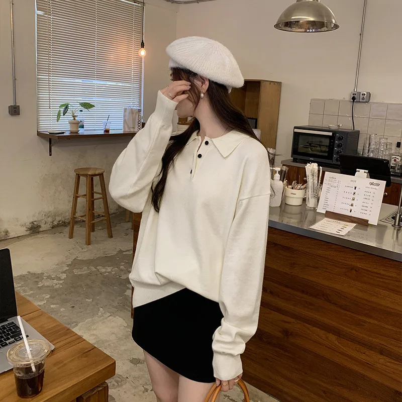 

Махровый свитшот без шляпы, женский топ, женский осенний повседневный свитер с круглым вырезом в полоску, воротник-стойка, карман, дизайн, красивый, нежный, нейтральный