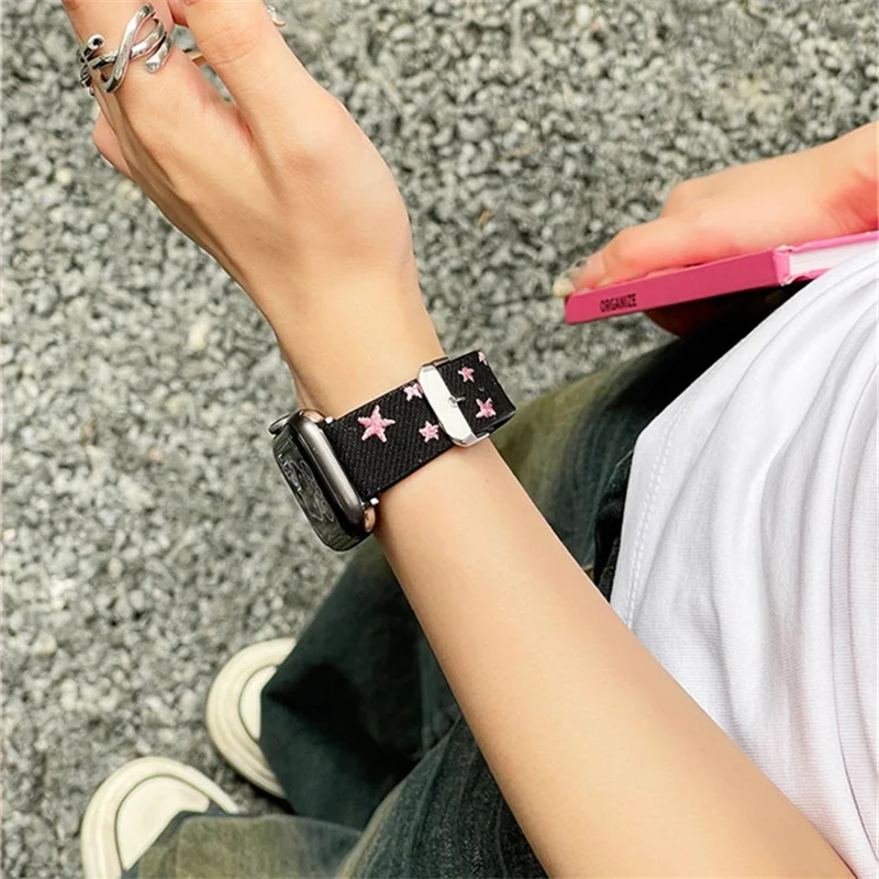 Y2K Star Cowboy Strap pour Apple Watch Band, Ultra2, 49mm, 45mm, 44mm, 41mm, 42 Correa, Retro, Hommes, Femmes, Bande pour Watch Series 9, 8, 7, SE, 6, 5, 4, 3