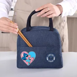 Disney Lilo & Stitch Insulated Lunch Bag isolamento Bento Pack foglio di alluminio pacchetto pasto Ice Pack studente Bento Lunch Handbag