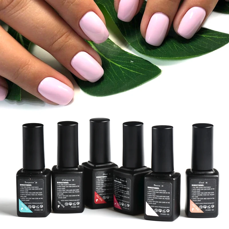12ML/Pcs Gel Nail Polish 60 Semi-Permanent Colors Soak Off UV LED Lamp With No Wipe Clear Top Gel for Long Lasting Shine
