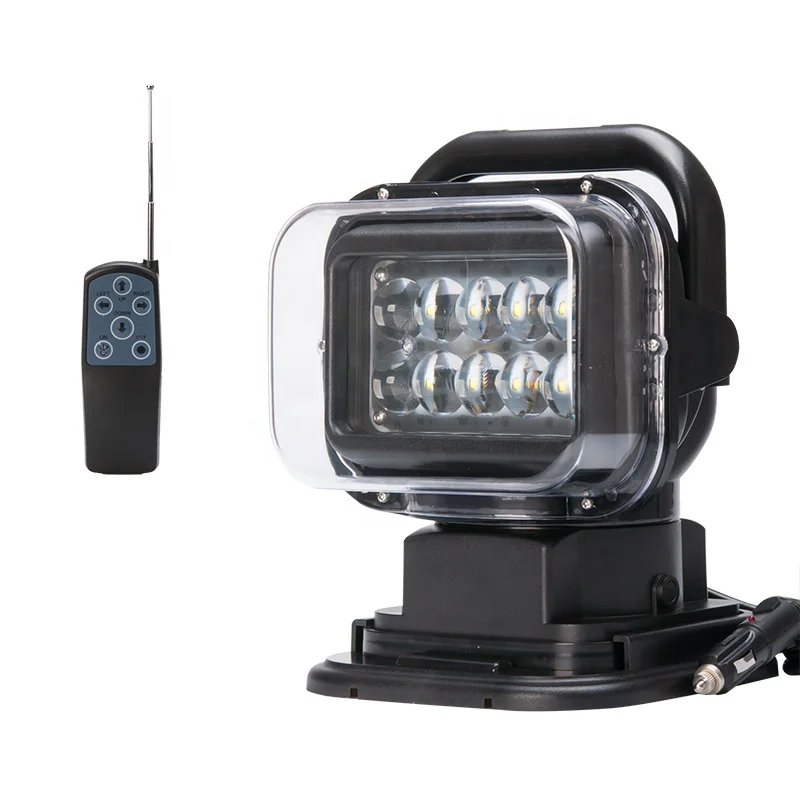 July003 Marine Rescue Vehicle Mounted Remote Control Search Light Spotlight Floodlight 50 W Super Bright Portable LED Searchligh