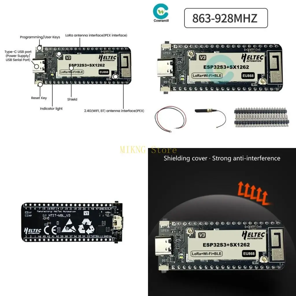 

SX1262 Wifi Development Board Up to 139dBm Receiving Sensitivity Supports Charging &Discharging of 3.7v Battery best sale
