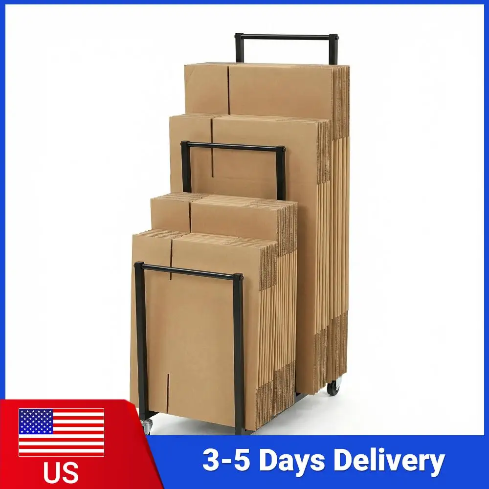 

Передвижная тележка для хранения картонных коробок на колесах, 41x26x14 дюймов, для гаража, дома, склада, отеля, мебели