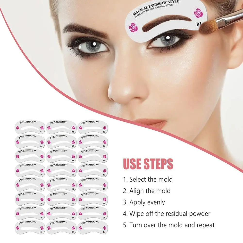 24PCS Stencil for Arrow Eyeliner Template Make Up Tools Eyeliner Helper Makeup Stencil Template To Delineate Eyes Lines MR05