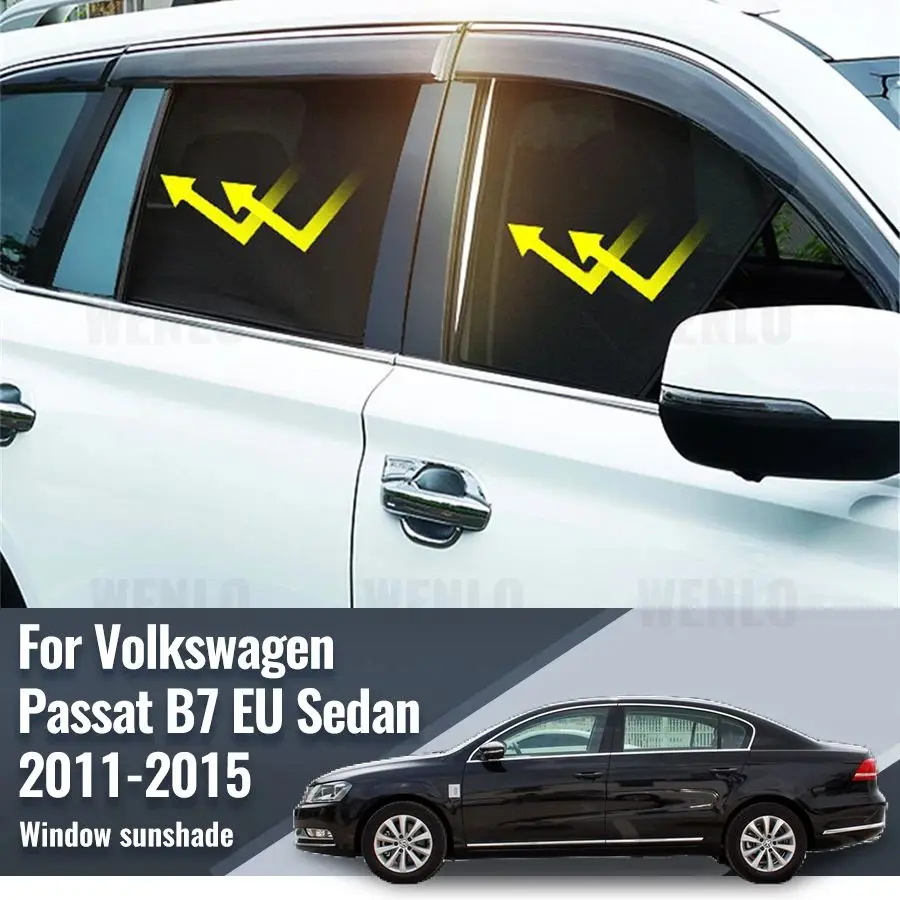 For Volkswagen VW PASSAT B7 Sedan 2010-2015 Car Sunshade Shield Front Rear Windshield Curtain Side Baby Window Sun Shade Visor 