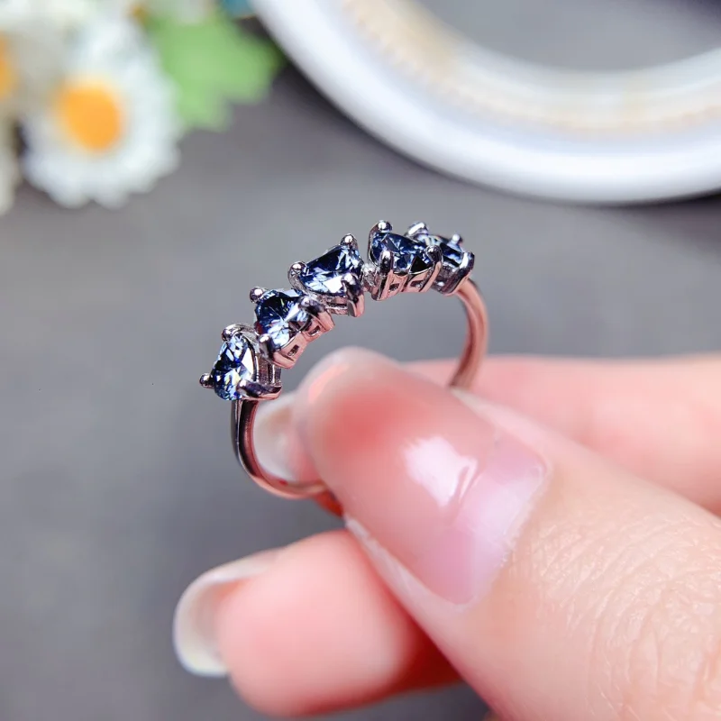 New Heart Gray Moissanite Ring for Women Jewelry Engagement Ring for Wedding 925 Silver Ring Birthday Gift Love