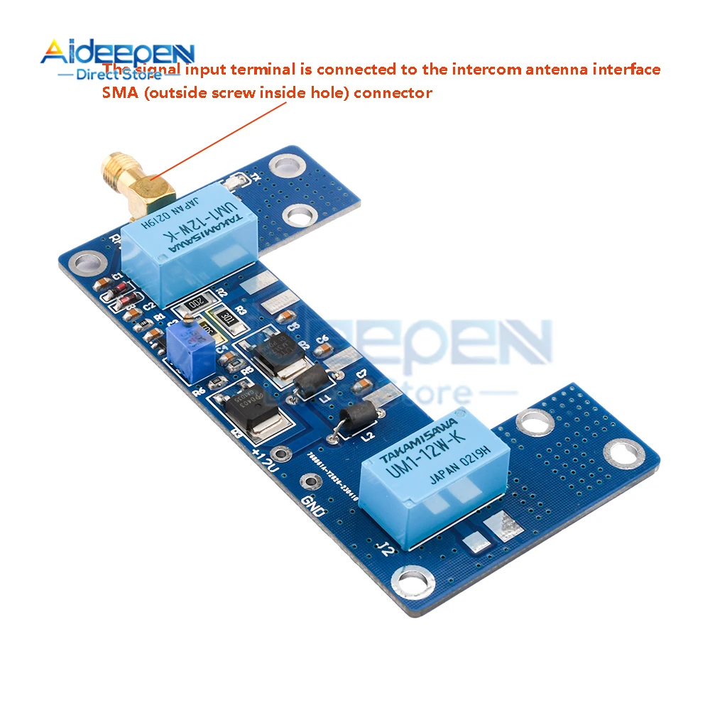 RF Power Amplifier Board Transceiver Circuit PCB Walkie-talkie DC 10-13.8V 10-80W DIY Module