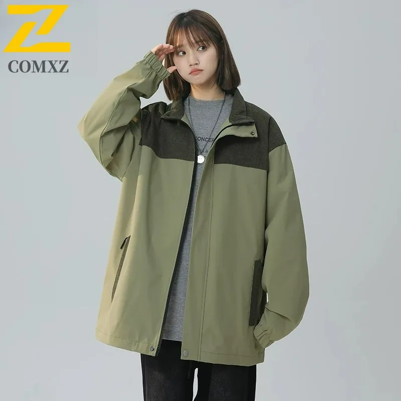 

COMXZ Мужская куртка премиум-класса, классический дизайн, воротник-стойка, водонепроницаемое пальто для кемпинга, дышащая осенняя одежда для путешествий