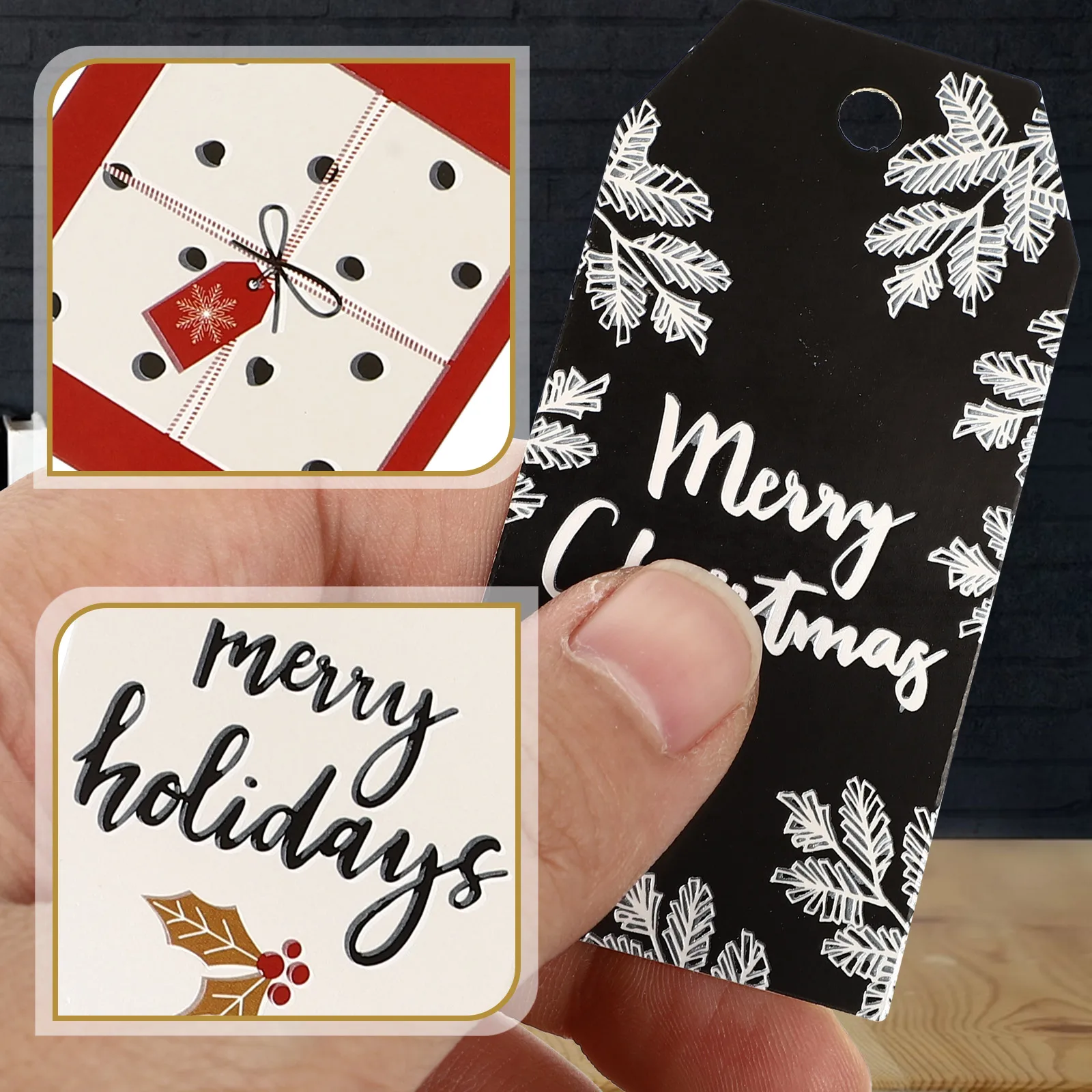 

24 Pcs Christmas Tree Decoration Hanging Card Party Favor Xmas Pendant Paper Tag DIY Label Decorative Tags Supplies Gift Gifts