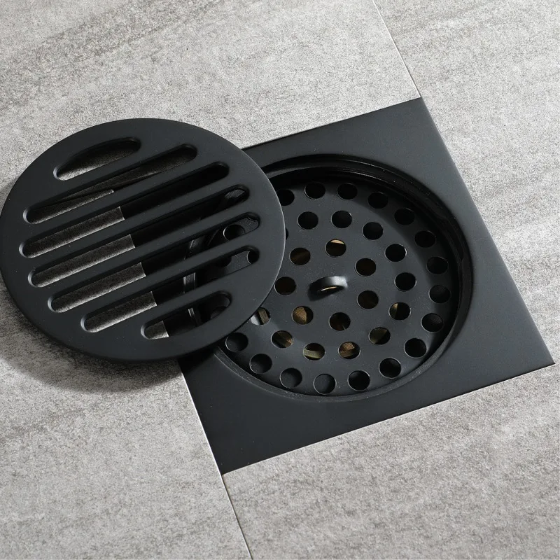 100 * 100Mm square mesh rose gold deodorant bathroom drain floor drain with universal deodorant core