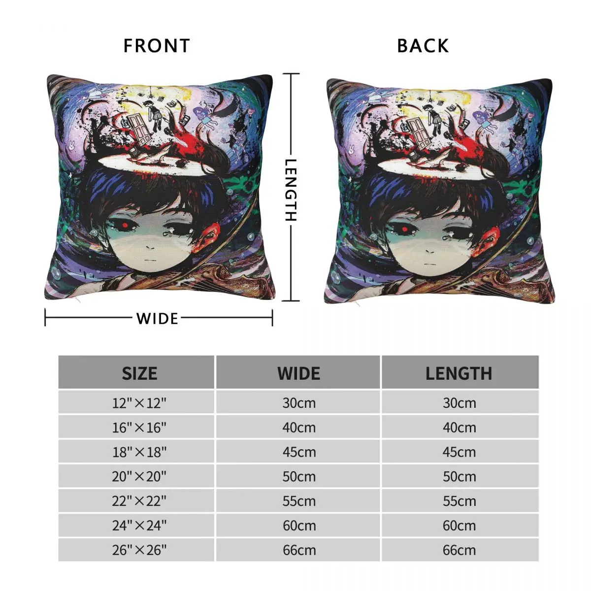 Cartoon Game Omori Anime Square Pillowcase Cushion Cover Pillow Case Throw Pillow Cover for Home Sofa Living Room