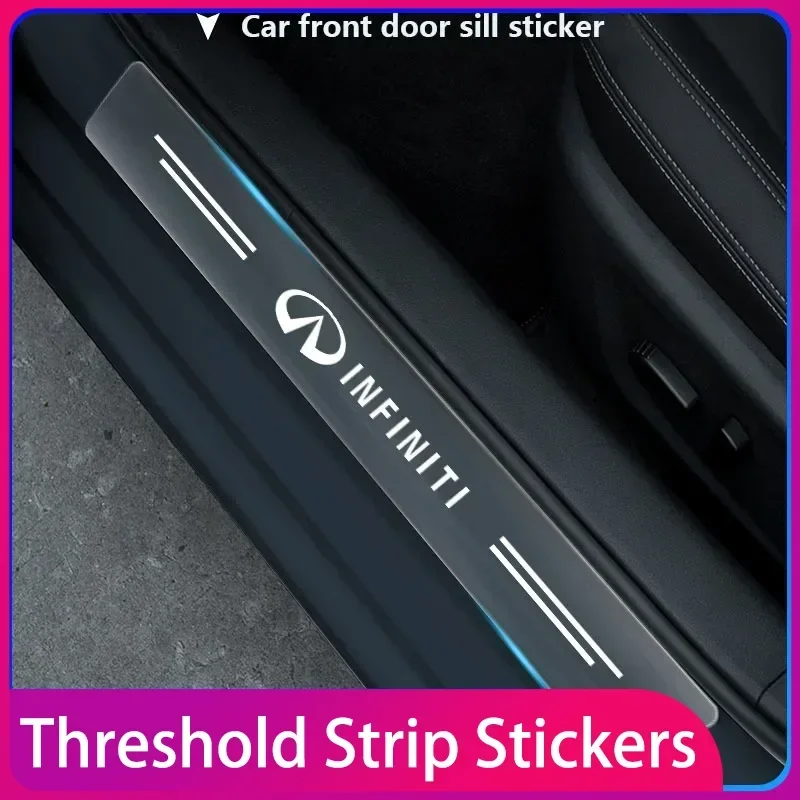 

4pcs Carbon Fiber Car Sticker Auto Door Threshold Scratch Waterproof For Infiniti Q50 FX35 Q30 G37 Q70 QX70 G35 Q60 QX50