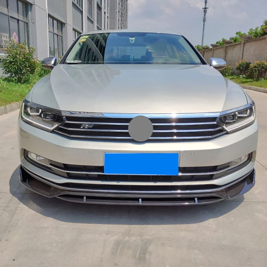 Front Bumper Spoiler Lip Lower Body Kit Diffuser Splitter Tuning Guard  For VW Passat B8 2017 2018 2019 ABS Glossy black - view 6