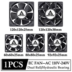 1Pcs Gdstime EC Axial Fan 60mm 80mm 90mm 120mm PC Dual Ball Brushless Fan Cooler AC 110V 120V 220V 230V 240V Computer Case Fan