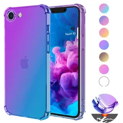 Gradient Airbag TPU Case for Apple iPhone 17 Pro Max iPhone Air 17e 16e 16 15 Plus Protective Shockproof Cover Fundas Coque Capa