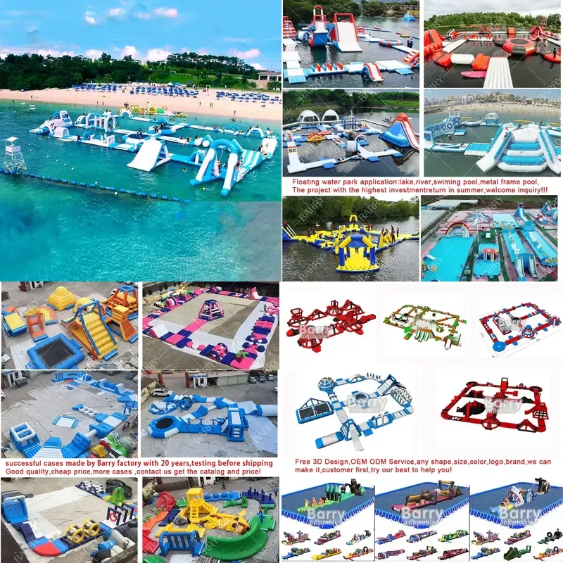 New Design Project Pvc 0.9Mm Commercial Floating Island Aqua Park Equipment Beach Floating Inflatable Sea Water Park Game