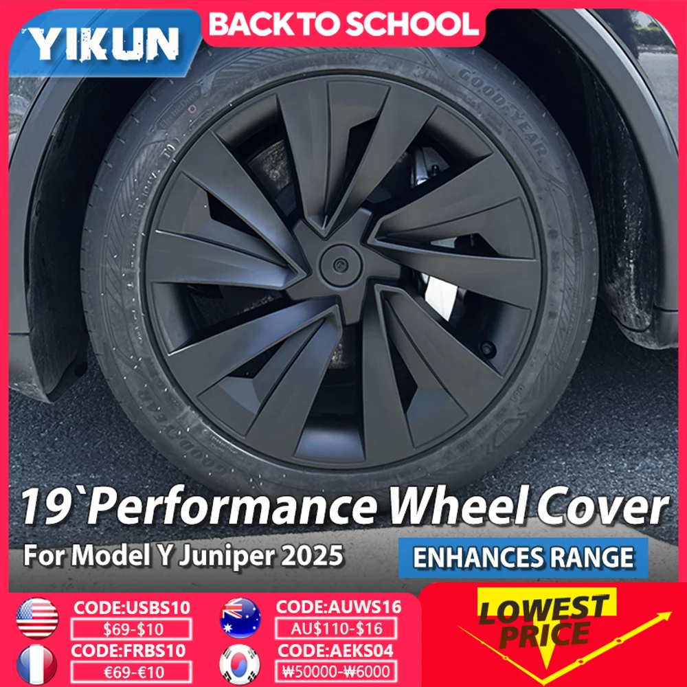 

4PCS Hub Caps for Tesla Model Y Juniper 19-Inch Wheel Cover Performance Replacement Automobile Hubcaps Full Rim Accessories 2025