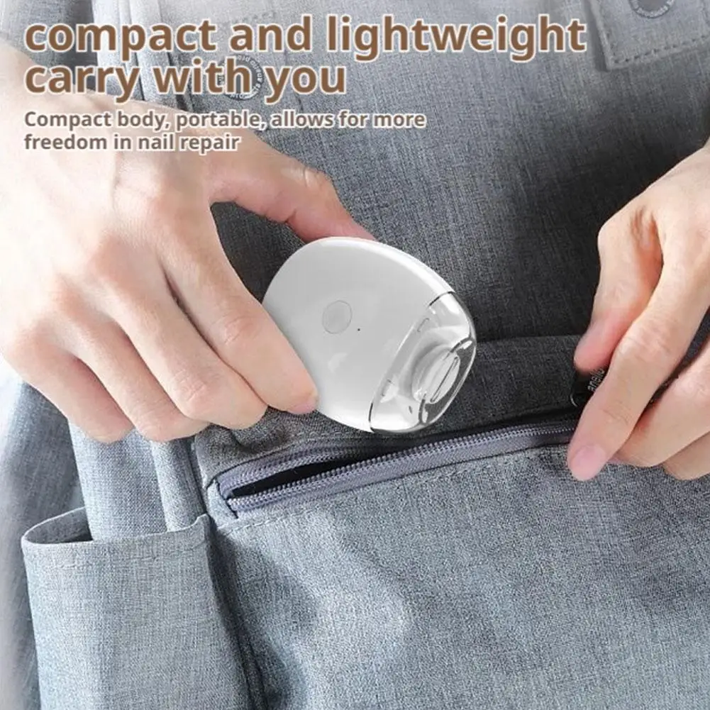 Cortauñas eléctrico 2 en 1 con luz LED, amoladora de uñas automática para bebés y adultos, Mini herramientas de manicura para el cuidado de las uñas