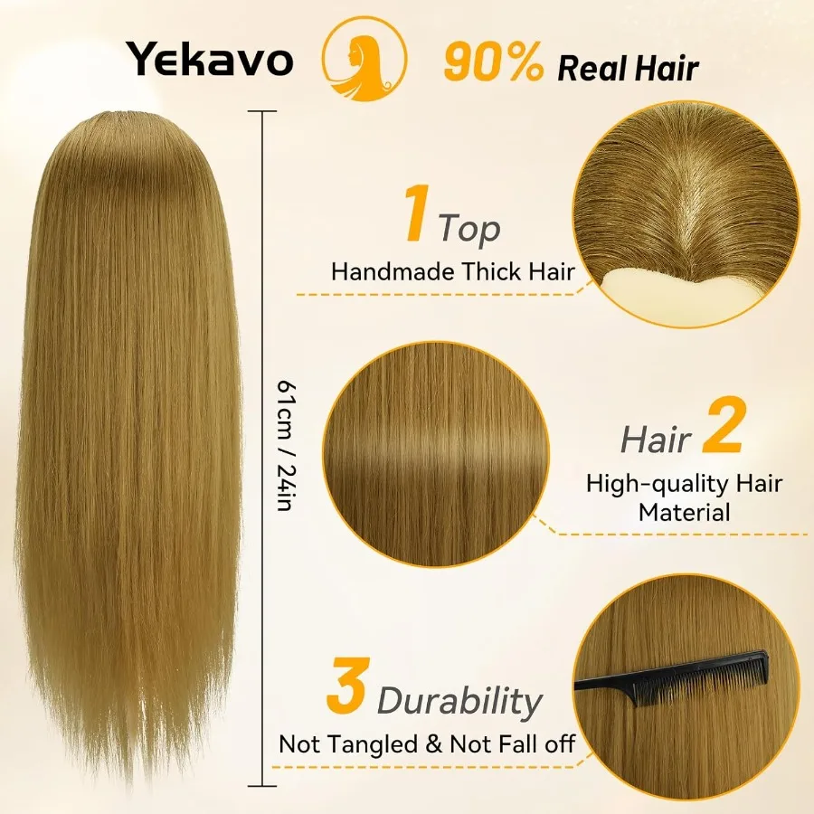 رأس عارضة أزياء مع 90 شعر بشري لممارسة وتدريبات وتصفيف الشعر الاحترافي في الصالونات وإعدادات التجميل مقاس 24 بوصة