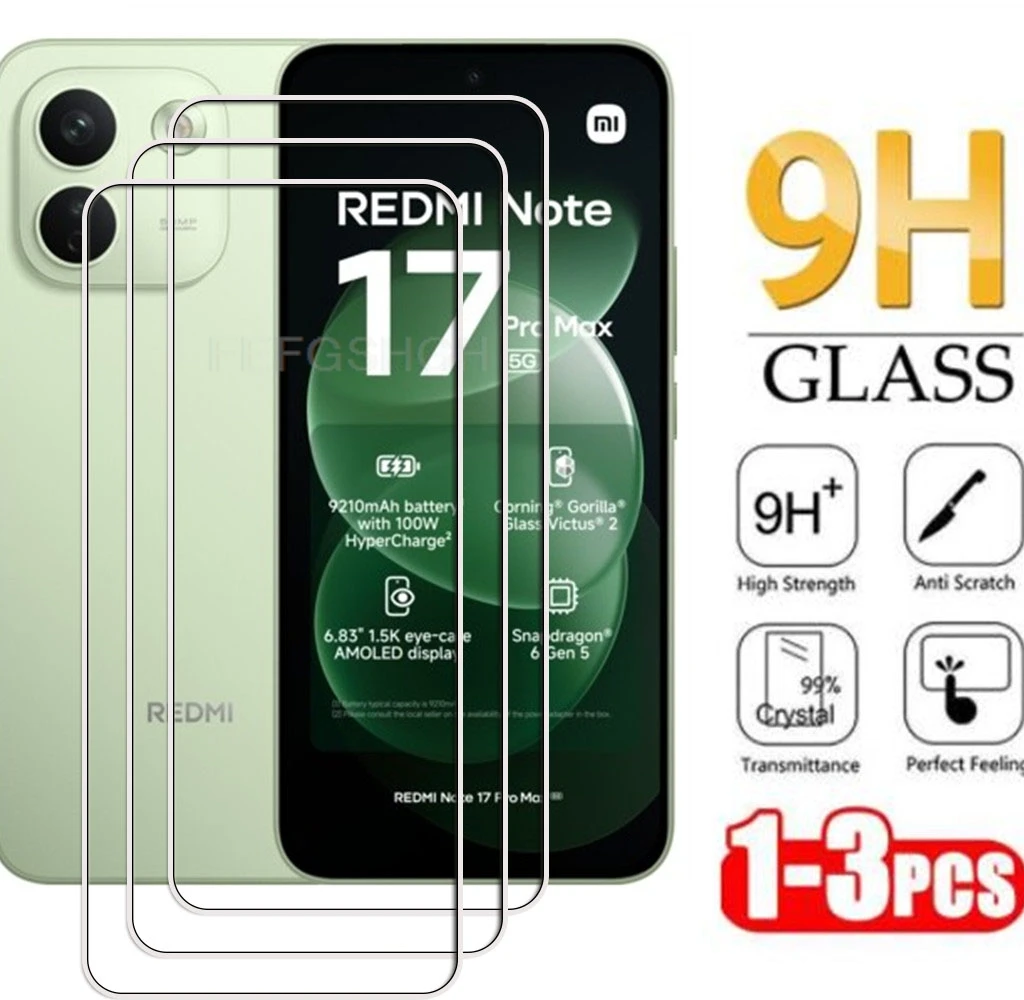 1-3 Stück 9H HD Panzerglas für Xiaomi Redmi Note 17 Pro 5G 6,83" Redmi Note 17 Pro Max Displayschutzfolie