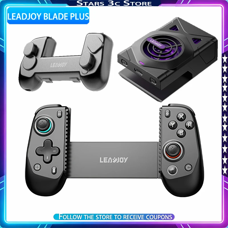 

Leadjoy BLADE PLUS Game Controller Comfortable Grip Anti-slip Fits The Palm Design Dual Hall Telescopic Game Controller