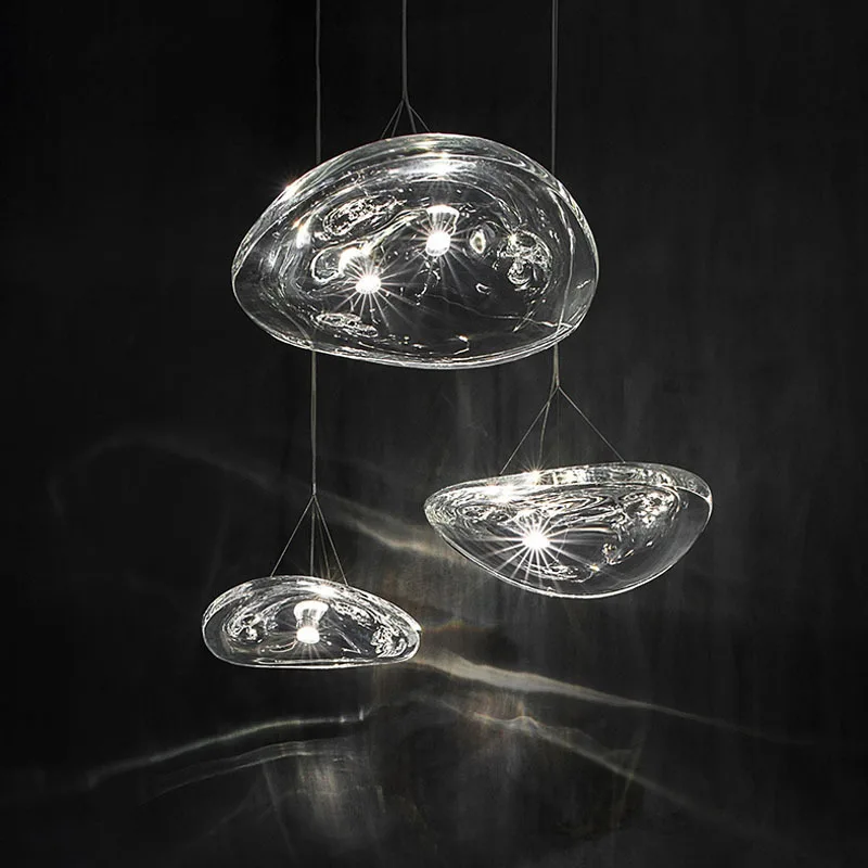 

Nordic Designer LED Glass Counter Pendant Lamp Manta Suspension Light For Bedroom Living Room Creative Staircase Pendant Light