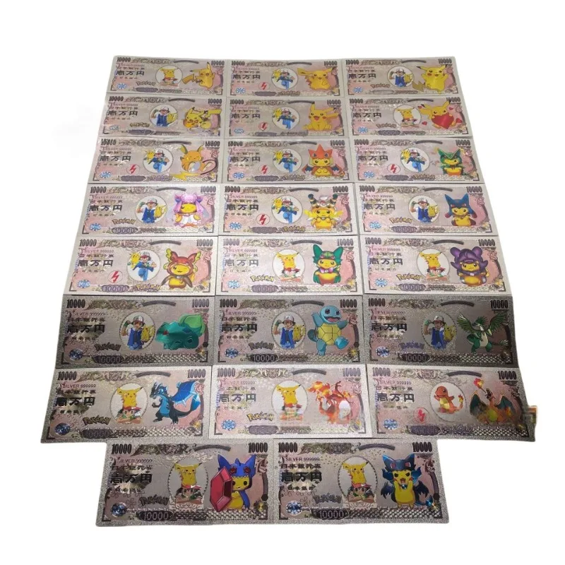 

Miniso New All Types Pokemon Banknote Anime Gold Banknote in 24k Gold Plated For Collection