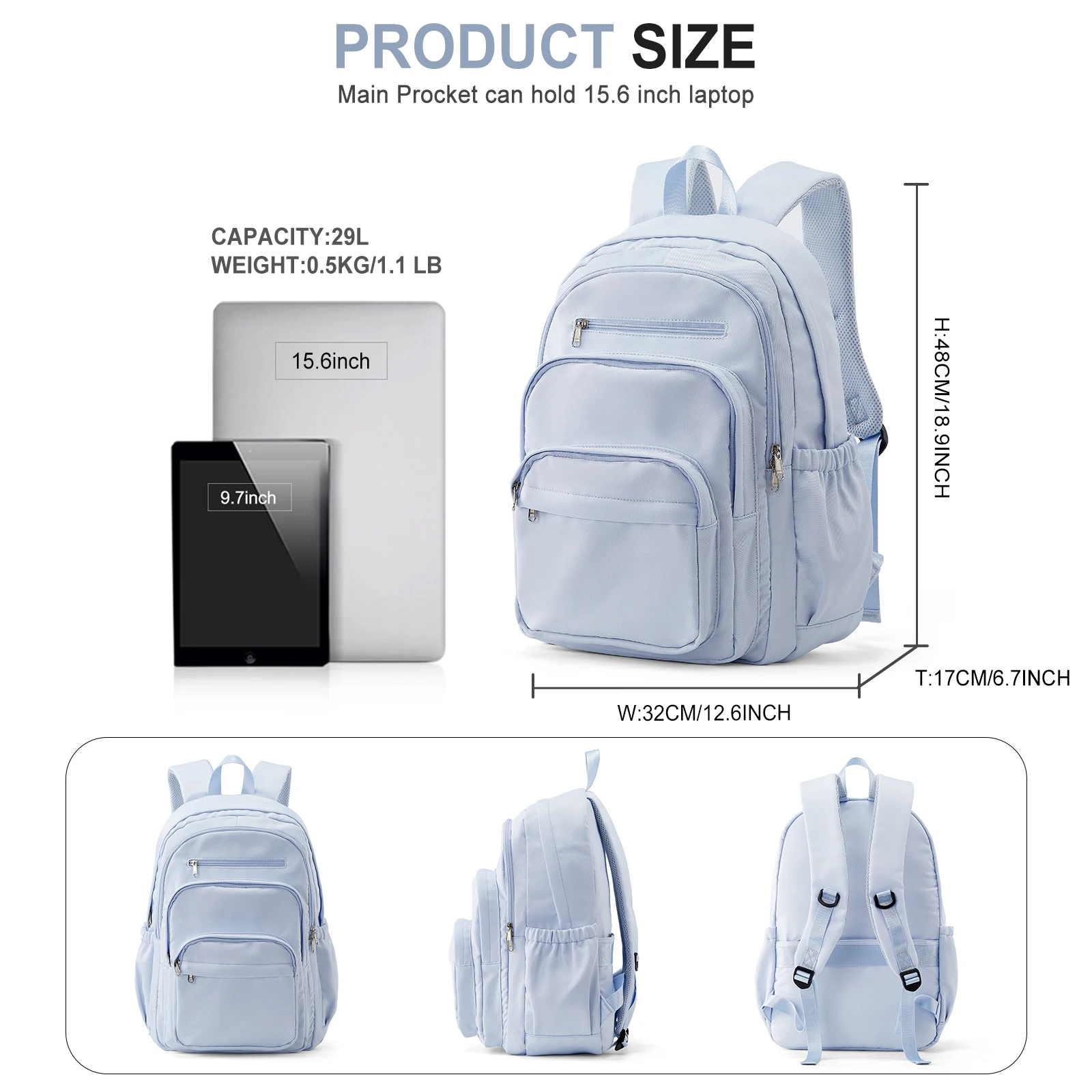 Women School Backpack For Girls Boys Waterproof Teenage Casual Bookbags Lightweight Travel Shoulder Bag Laptop College Backpack