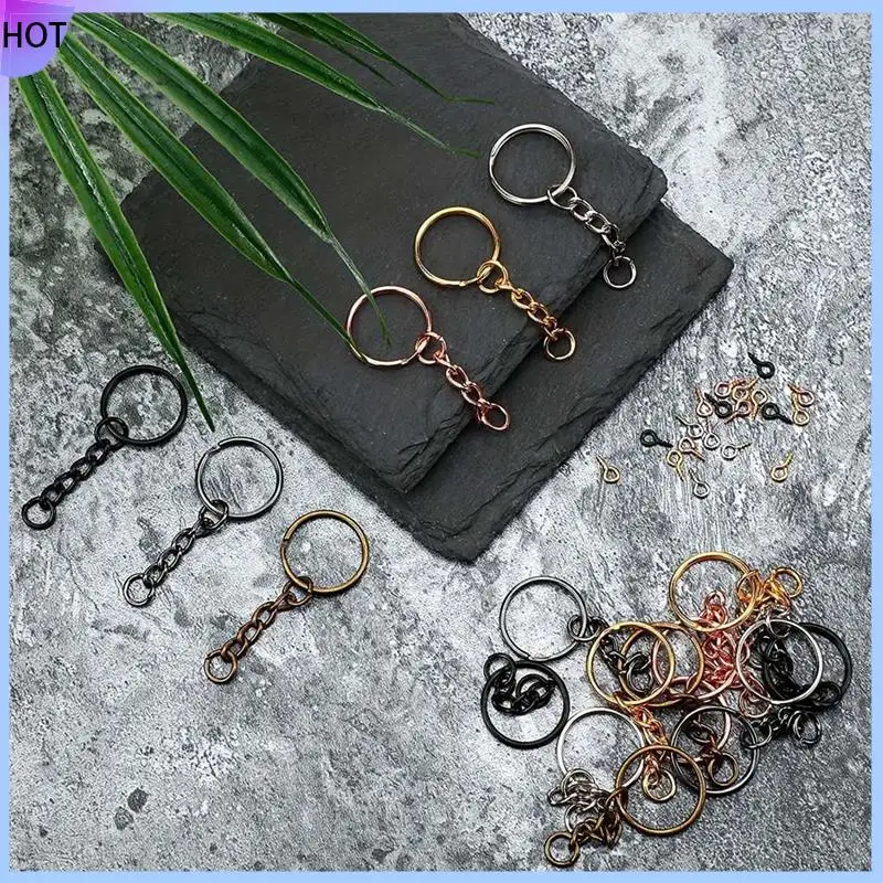 

B45C Keychain Making Kit For Crafts, 25 Mm Key Rings With Mixed Color Supplies For DIY Keychains