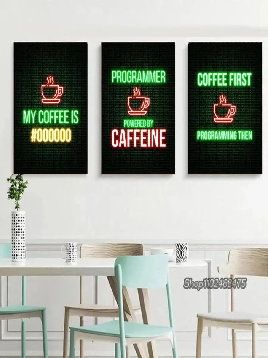 Funny Programmer Quote NeonStyle Poster  Hacker Code Canvas Print  Coding Zone Wall Art for Office  Home Decor