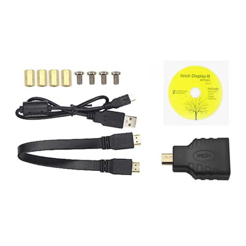 Tela de toque capacitiva lcd de 5 polegadas ips para raspberry pi 4b/3b zero/zero com zero wh + monitor de computador