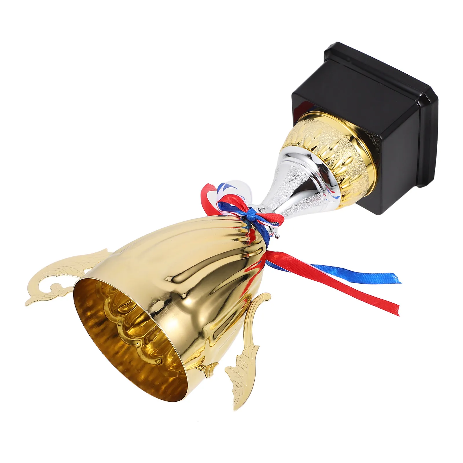 

1 шт. Металлический кубок с креативным пластиковым основанием, спортивная награда для школьных спортивных турниров и соревнований, 27 см, игровой трофей