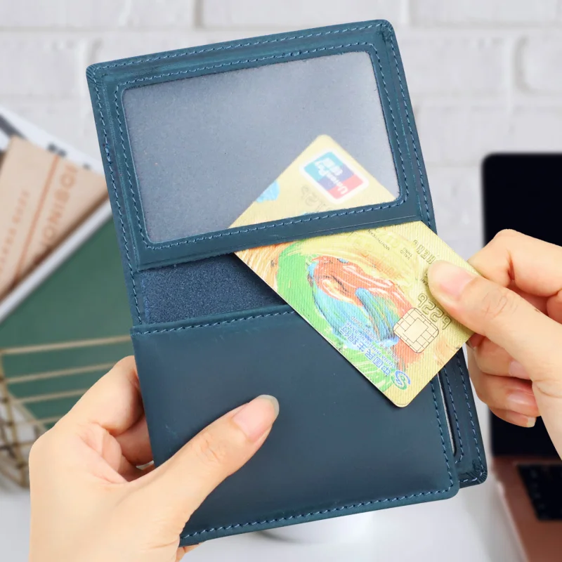 

Vintage Cowhide Cards Wallet, Multi-Slot ID & Credit Card Case For Men, Slim Genuine Leather Driver License Organizer Pouch