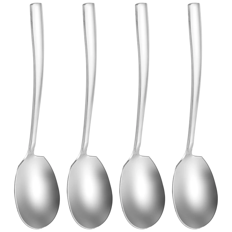 Large Serving Spoon,Set Of 4 Stainless Steel Large Serving Spoon,Mirror Finish For Elegant Buffet Banquet Party Holiday