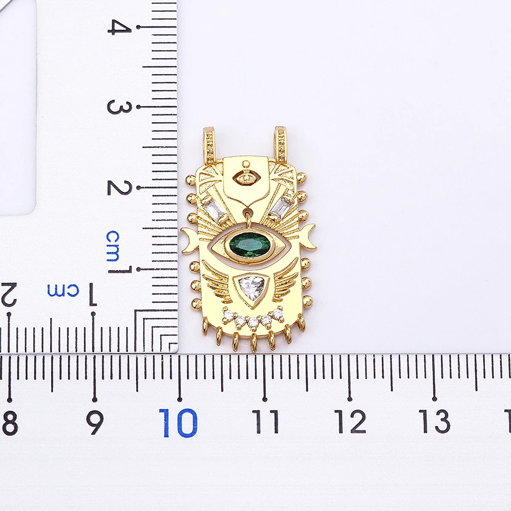 AIBEF New Trend Square Inlaid Lucky Evil Eye  Geometric Pendant Zircon Necklace Women\'s Punk Rock Jewelry Personalized Gift