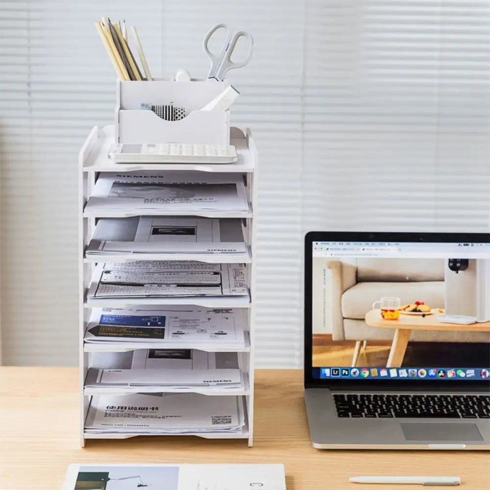 Practical Multi-layer File Storage Rack Space-Saving Creative Table File Rack Desk Top Shelf Accounting Supplies