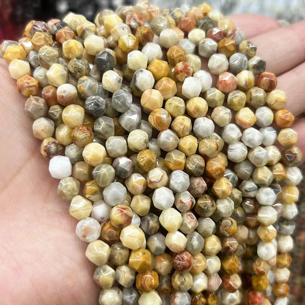 Crazy Agate Natural Stone Beads Inlaid With Circular Loose Spacer Beads Jewelry Making DIY Bracelet Necklace Accessories 6-10mm