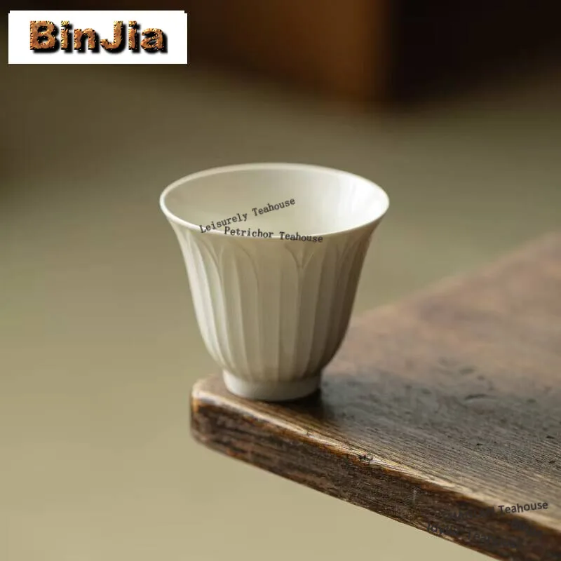 

2pc/set Lotus Petal Pattern Master Cup Household Handmade Bell-shaped Cup Japanese Cute Cup Fragrance Cup Tea Ceremony 70ml