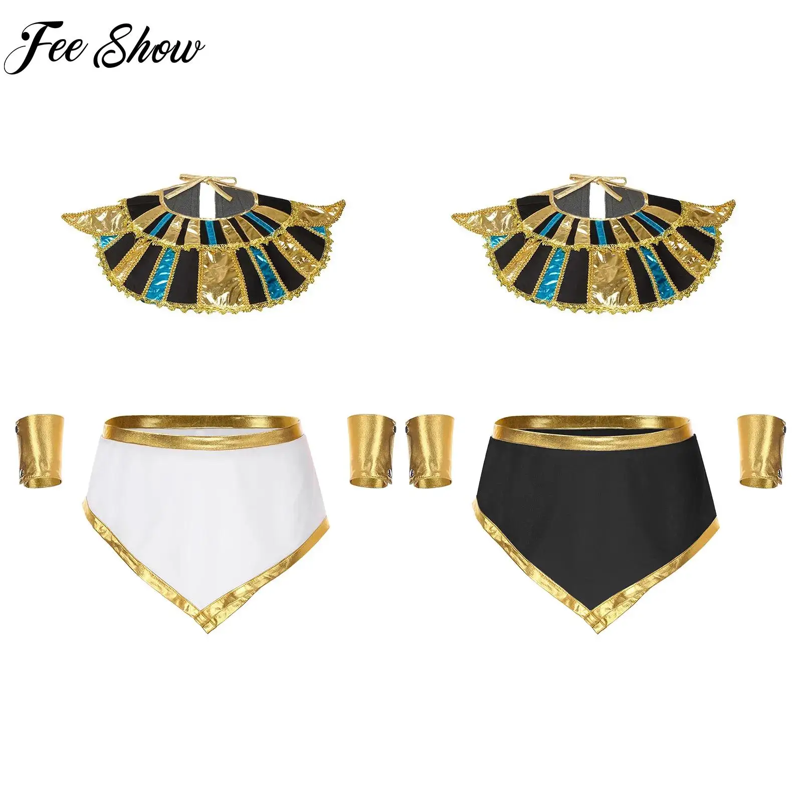 

Mens Ancient Egypt Egyptian Pharaoh Costume Set King Cosplay Medieval Party Outfit for Halloween Fancy Dress Performance Set