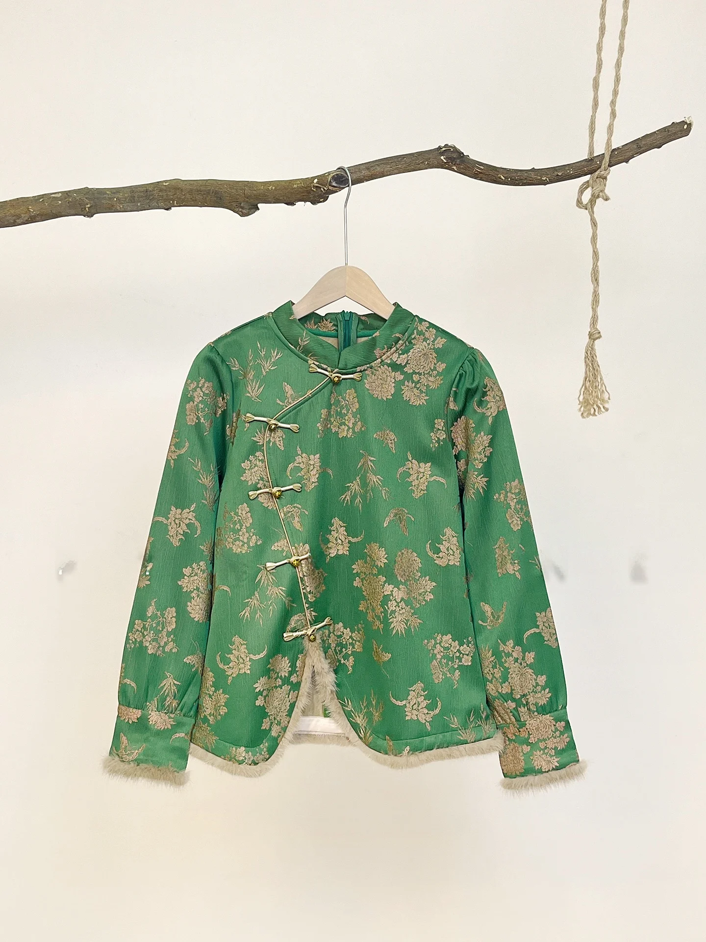 

PTHERINE Mint Spike Long Sve Asymmetrical oulder Button Splicing Top Chinese Sle Loose Fit Women's T-irt Cotton Blend