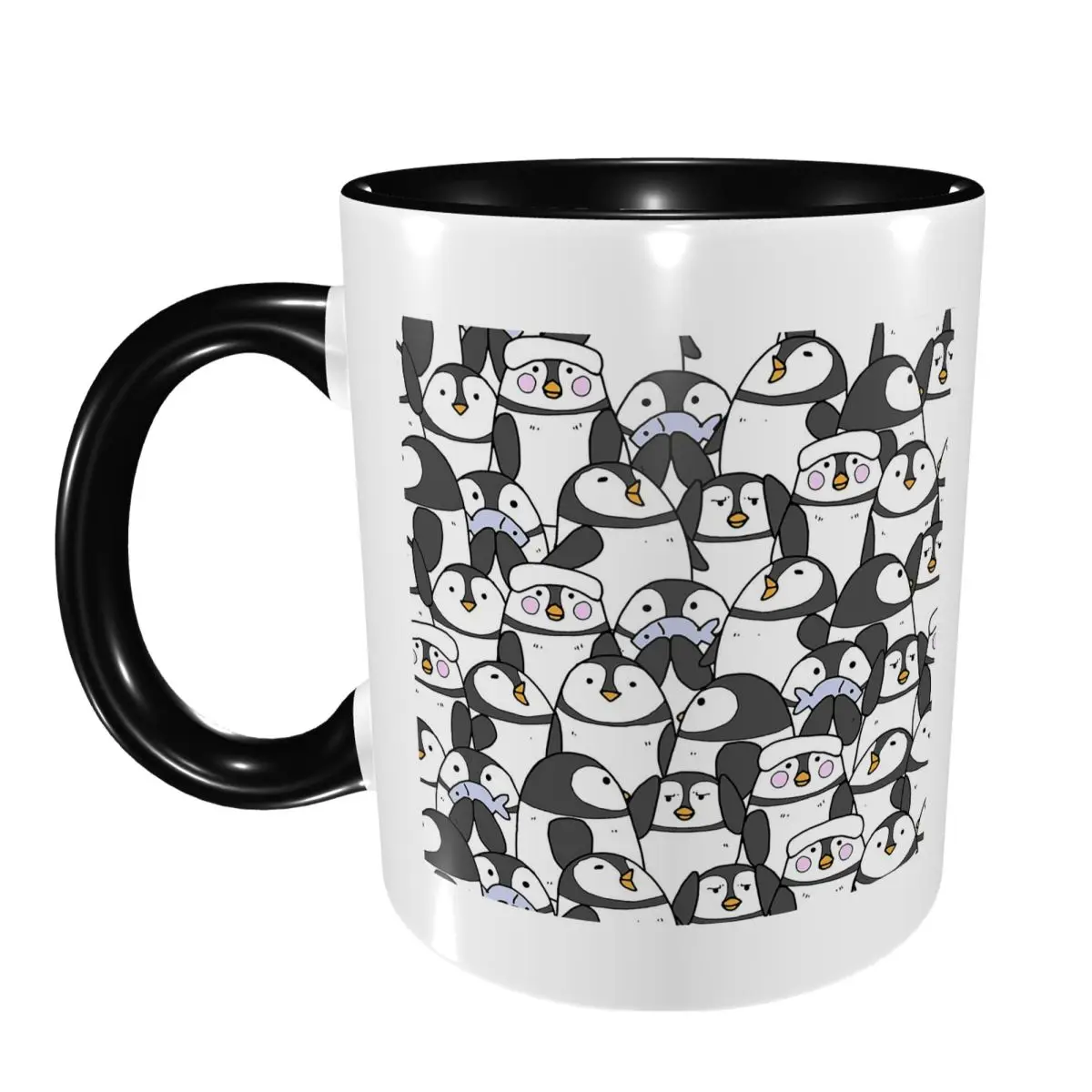 Hand Drawn Penguin Set Mug Funny Ceramic Coffee Cups Tea Mugs Milk Cup Drinkware Gifts for Woman Man