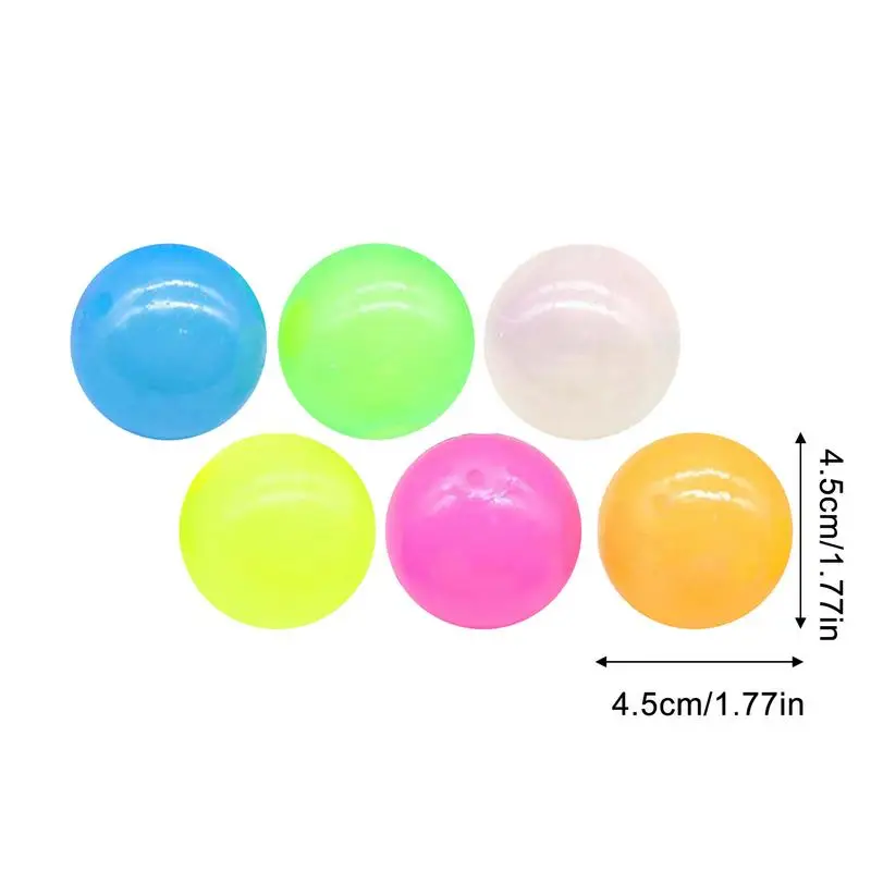 6 قطعة جدار مضيئة الهدف الكرة مصاصة لزجة السقف الكرة الضغط اللعب ضغط الكرة للأطفال الكبار كرات مطاطية ملونة