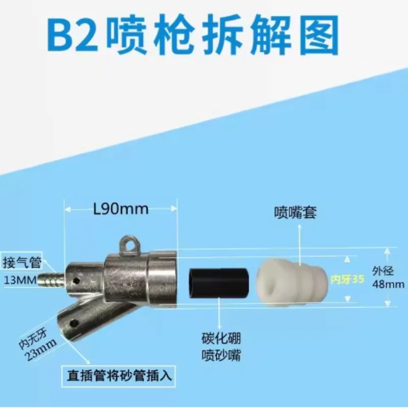 

Пескоструйный пистолет типа B, набор для пескоструйной обработки, насадка из карбида бора