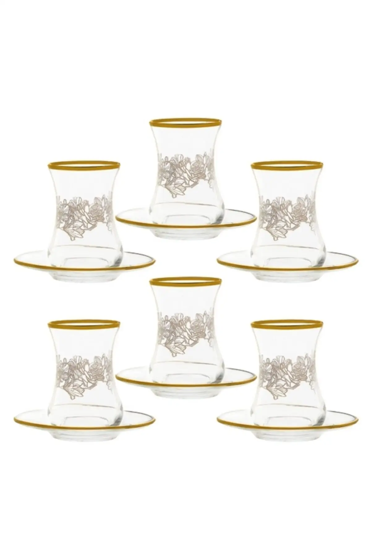 DOLBOVI Daniella 12 piece Tea Cup set Turkish Tea Glass Cup