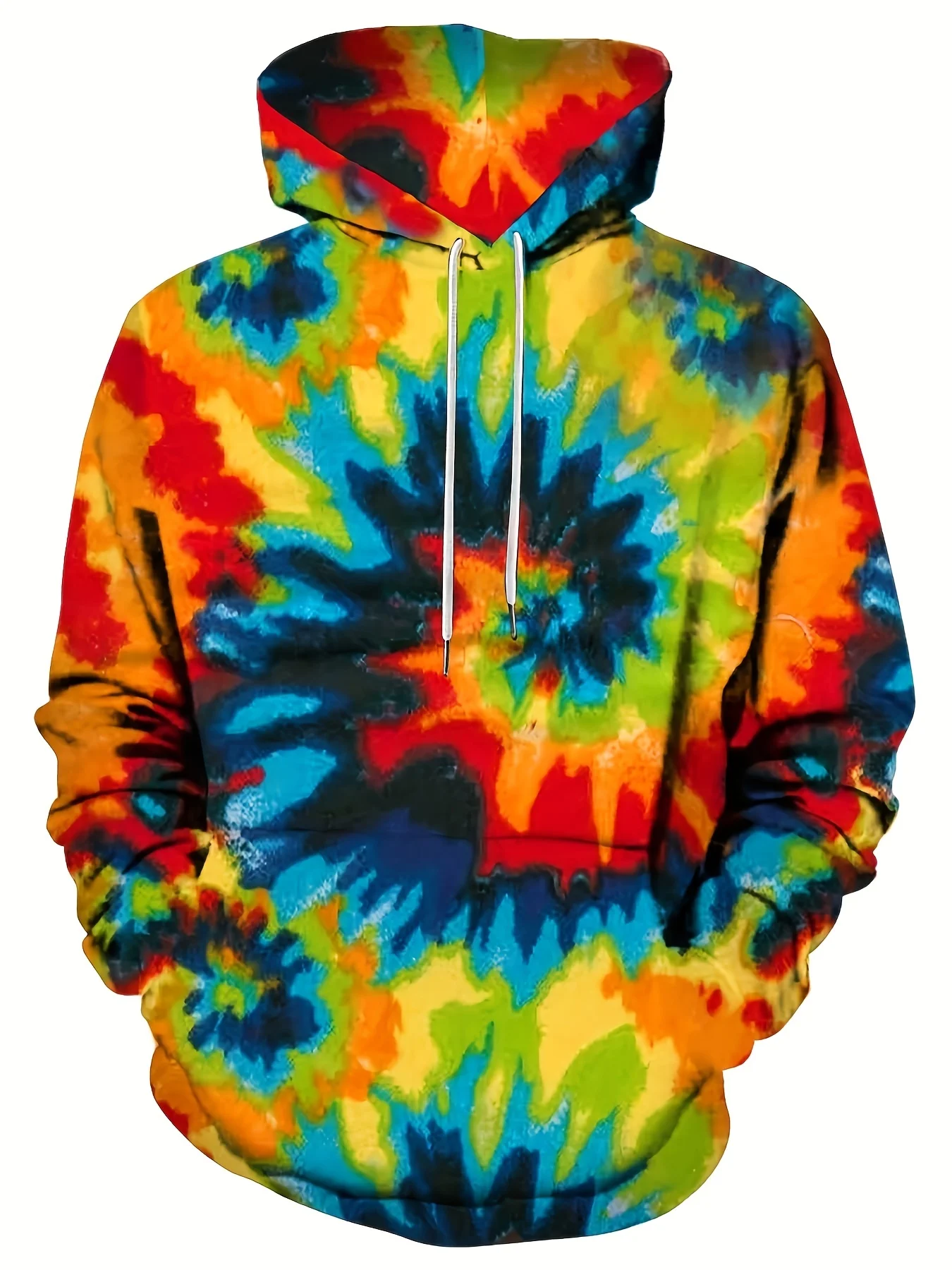 Męska bluza z kapturem 3D Tie Dye Print Bluzy dla mężczyzn Casualowa koszula z kapturem Y2k Bluzy z kapturem Pullover Odzież Harajuku Top Odzież męska