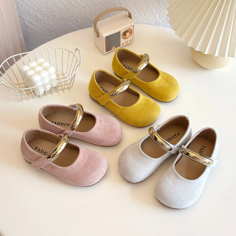 

Spring Autumn Children's Shoe for Girl Trend Versatile Princess Moccasins Fashion Simple Solid Color Kids Causal Leather Shoes