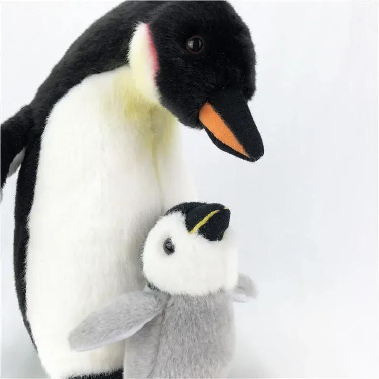 Simulação Pinguim Lifelike Toy de pelúcia, animais macios, boneca mãe e bebê, presentes de aniversário infantis, engraçado, zoológico, 28cm