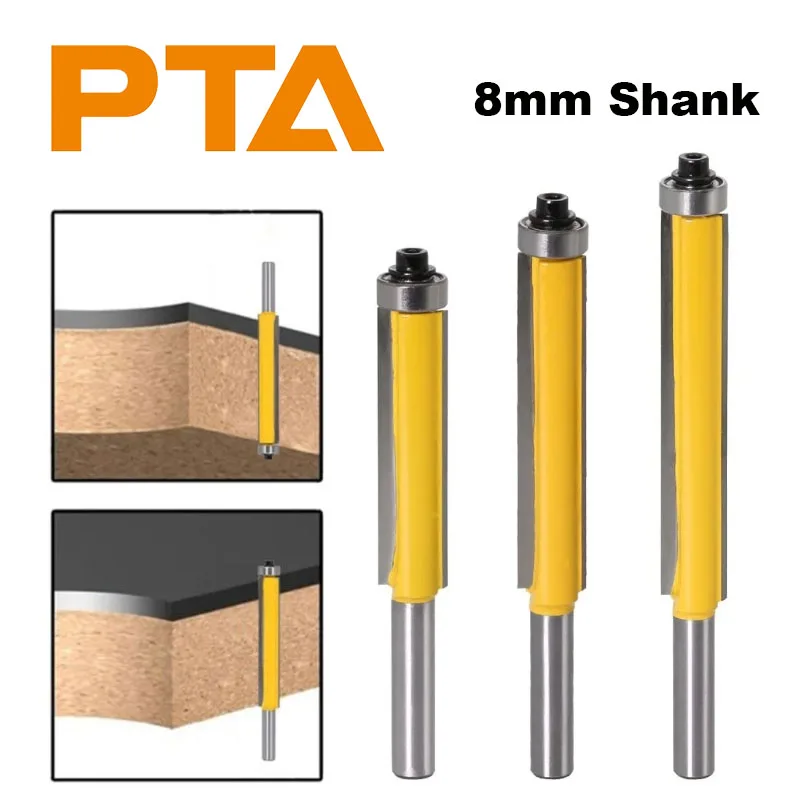 

8MM SHANK Flush Trim Top Bearing long caibide Router Bit Woodworing Milling Cutter For Wood