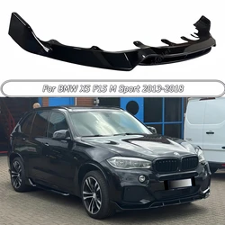 For BMW X5 F15 M Sport 2013 2014 2015 2016-2018 Car Front Bumper Splitter Lip Cover Kit Spoiler Gloss Black Canard Body Kits ABS