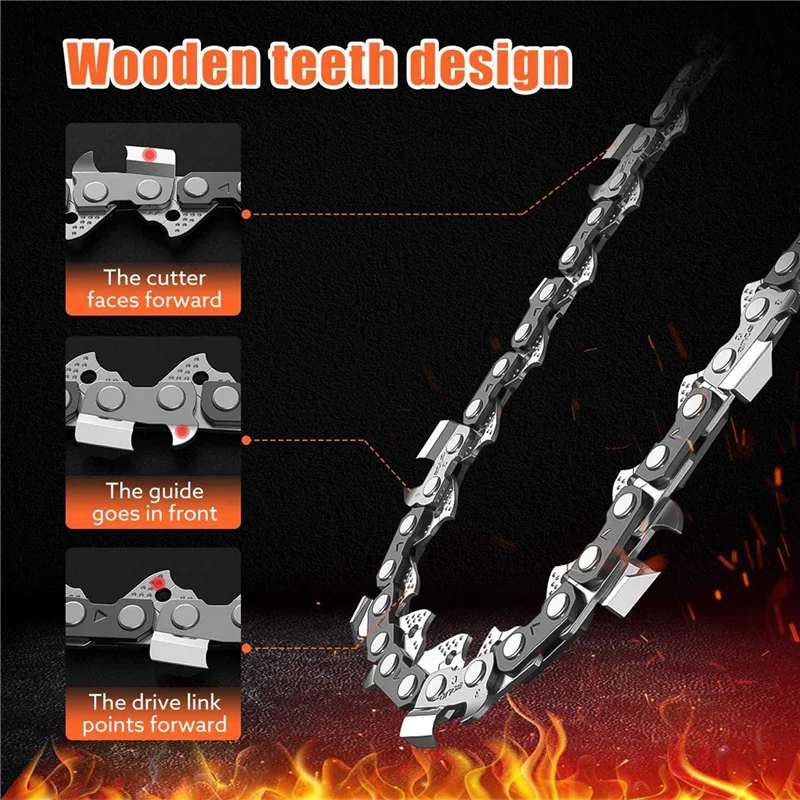 6Pcs 4-Inch 1/4Inch Guide Saw Chain Mini Chainsaw Chain For 4 Inch Cordless Electric Protable Battery Handheld Chainsaw